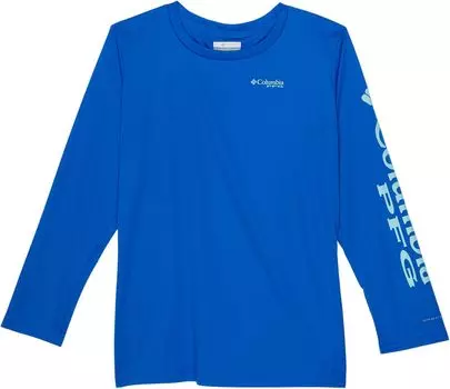 Рубашка Columbia Tidal TeeLong Sleeve, цвет Blue Macaw/Gulf Stream Logo