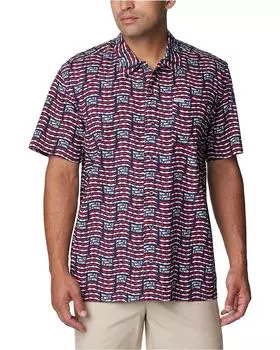 Рубашка Columbia Trollers Best S/S, цвет Collegiate Navy/Pfg Banner