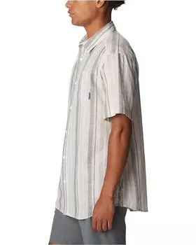 Рубашка Columbia Under Exposure Yarn-Dye Short Sleeve Shirt, цвет Ancient Fossil Blocky Stripe