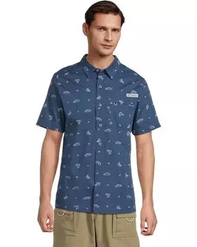 Рубашка Columbia Wild Cast Camp Shirt, цвет Carbon Troutopia