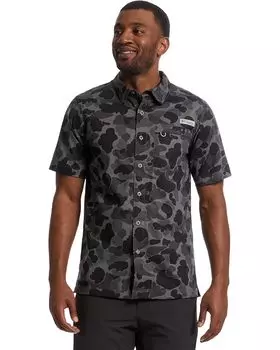 Рубашка Columbia Wild Cast Camp Shirt, цвет Black Deltahunter Camo