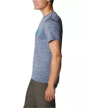 Рубашка Columbia Zero Rules Graphic S/S Shirt, цвет Carbon/Fractal Peaks Graphic