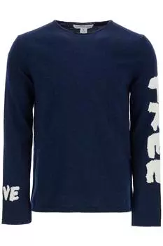 Рубашка Comme Des Garcons мужская шерстяная жаккардовая пуловая Comme Des Garcons Shirt, синий