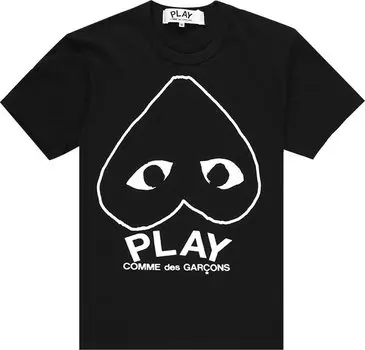 Рубашка Comme des Garons PLAY Heart Outline Shirt 'Black', черный