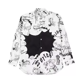 Рубашка Comme des Garçons SHIRT x Christian Marclay Print B Shirt 'White/Black', белый