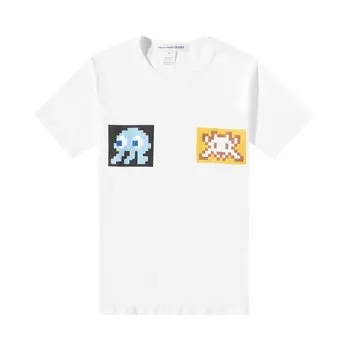 Рубашка Comme des Garçons SHIRT x Invader Graphic Tee 'White', белый