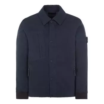 Рубашка compass-patch button-up down shirt 'navy' Stone Island, синий