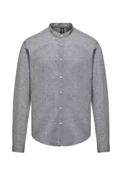Рубашка CON COLLO ALLA COREANA Bomboogie, пятнистый серый