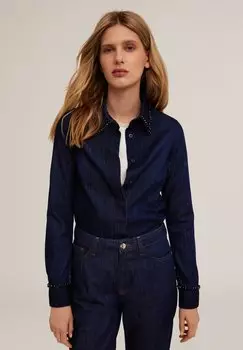 Рубашка CON RICAMO DI PIETRE Motivi, синий