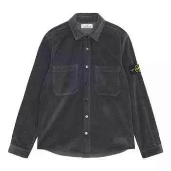 Рубашка cord overshirt 'lead grey' Stone Island, серый