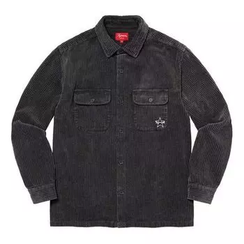 Рубашка corduroy shirt 'black' Supreme, черный