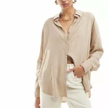 Рубашка Cotton On Relaxed Oversized, бежевый