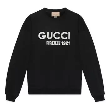 Рубашка cotton sweatshirt with embroidery 'black' Gucci, черный