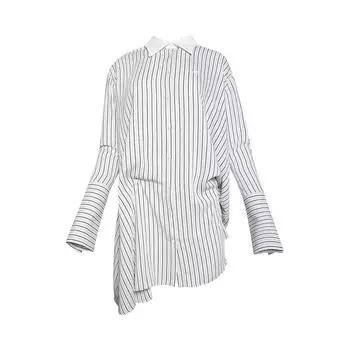 Рубашка Courrges Twist Striped Shirting Bodysuit Mist, белый