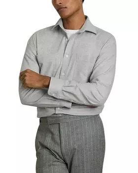 Рубашка Crawford с длинным рукавом и пуговицами на двух карманах REISS, серый