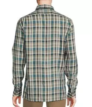 Рубашка Cremieux Blue Label в клетку из вискозы и твила с длинными рукавами, синий