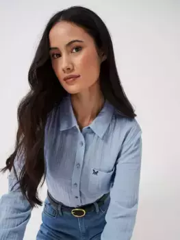 Рубашка Crew Clothing Harlie Cotton Relaxed, цвет cobalt/blue