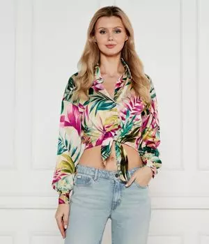 Рубашка Cropped fit Guess Jeans, мультиколор