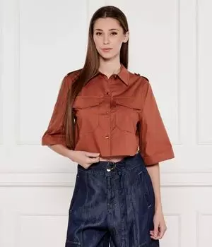 Рубашка Cropped fit Marciano Guess, коричневый