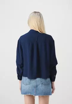 Рубашка Cropped GAP, темно-синий