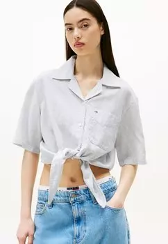 Рубашка CROPPED RELAXED SHORT SLEEVE Tommy Jeans, цвет Colorado Blue Stripe
