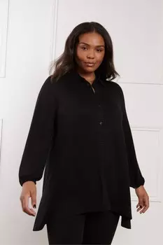 Рубашка Curve Petites из джерси с подгибом Live Unlimited, черный