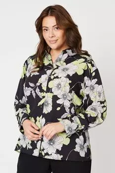 Рубашка Curve с цветочным принтом Wallis, черный