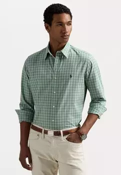 Рубашка CUSTOM FIT CHECKED STRETCH POPLIN SHIRT Polo Ralph Lauren, зеленый