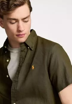 Рубашка CUSTOM FIT LINEN SHIRT Polo Ralph Lauren, оливковый