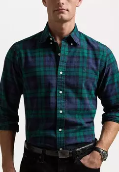 Рубашка CUSTOM FIT PLAID BRUSHED OXFORD SHIRT Ralph Lauren, темно-синий