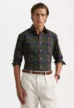 Рубашка CUSTOM FIT PLAID PERFORMANCE SHIRT Polo Ralph Lauren, оливковый