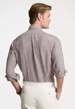 Рубашка CUSTOM FIT STRIPED LINEN SHIRT Ralph Lauren, темно-коричневый