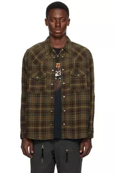 Рубашка цвета хаки и коричневого цвета Panema Isabel Marant