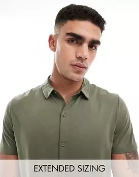 Рубашка цвета хаки из джерси ASOS Design