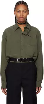 Рубашка цвета хаки с асимметричным воротником Y/Project