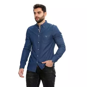 Рубашка цвета индиго Gant, синий