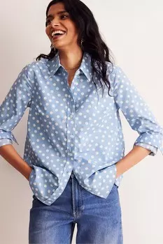 Рубашка цвета Сиенна из 100% хлопка Boden, голубой