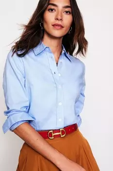 Рубашка цвета Сиенна из 100% хлопка Boden, синий