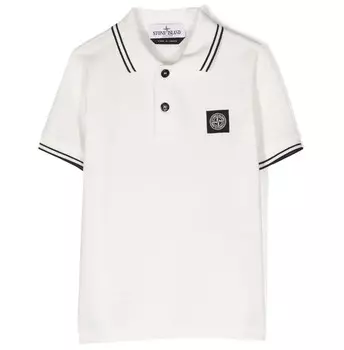 Рубашка цвета слоновой кости с логотипом Stone Island, белый