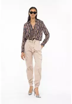 Рубашка Dampening Pinko, цвет mult brown lilac