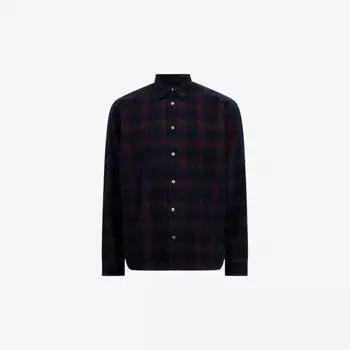 Рубашка Daybreaker из органического хлопка с вышитым логотипом в клетку Allsaints, синий