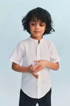 Рубашка «Дедушка» из хлопка H&M, белый