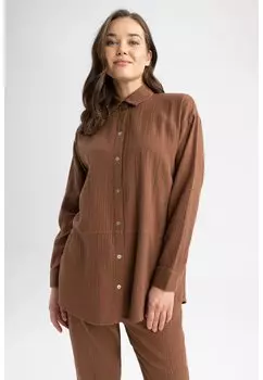 Рубашка DeFacto, коричневый