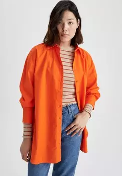 Рубашка DeFacto с манжетами на рукавах, красный