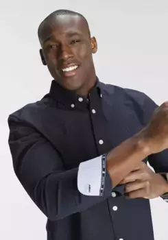 Рубашка DELMAO с длинным рукавом, качество Оксфорд - НОВЫЙ БРЕНД!, синий