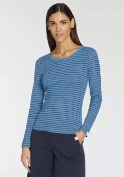 Рубашка DELMAO с длинными рукавами, в классическую полоску, синий