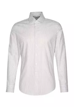 Рубашка деловая, фигурного кроя, воротник Кент, мужская Seidensticker, цвет 15 White/italien Blue