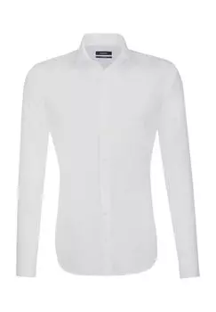 Рубашка деловая, индивидуального кроя, хлопок, без глажки, мужская seidensticker, белый