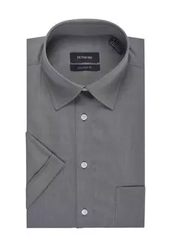 Рубашка деловая, комфортная посадка, короткие рукава, воротник Кент, мужская Dunmore, серый