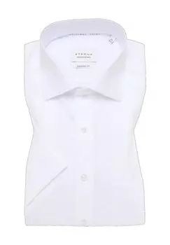 Рубашка деловая, комфортная посадка, короткие рукава, воротник Кент, мужская ETERNA, белый